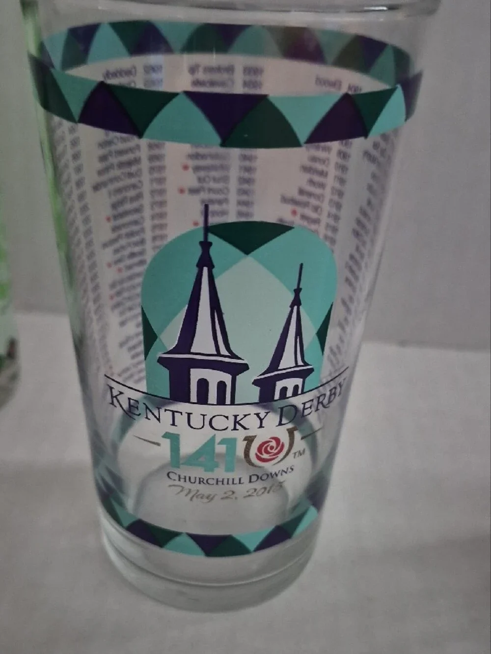 Kentucky Derby Glassses Set Of 4. 139th 141th 142th & 148th.